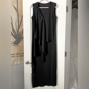 Small, Black, Chiffon, High Low Dress
